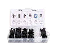 Akozon Assorted Trim Fastener Kit 100Pcs Universal Car Door Card Panel Trim Clips Bumper Fastener Retainer Push Rivet Kit