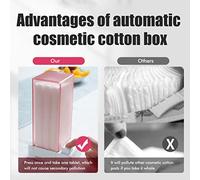 Akozon Automatic Cotton Pad Dispenser - Convenient Makeup Cotton Holder & Organizer for Skincare Routine (grey)