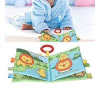 Akozon Baby Soft Cloth Rattle Book - Lion - Infant E Onal Story Book Early Learning Development Toy for Babies 6 Months and Older (Lion)