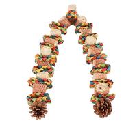 Akozon Bird Chewing Ornaments Beak Grinding Boredom Relief Corn Cob Pine Cone Bird Bite Ornaments for Medium Large Parrots Original Color Professional Accessories for Use (Colorful)
