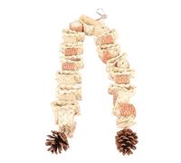 Akozon Bird Chewing Ornaments Beak Grinding Boredom Relief Corn Cob Pine Cone Bird Bite Ornaments for Medium Large Parrots Original Color Professional Accessories for Use (Original color)
