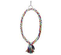 Akozon Bird Circle Ring Rope Perch Stand Swing Chewing Ornaments A Colorful Accessory For Birdcages Large For Home (Large diameter 25cm)
