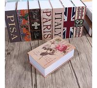 Akozon Book Safe, Box Money Cash Jewelry Dictionary Box Lock (LOVE Type) Dictionary Book Secret Safe Security (Rose Diary Type)