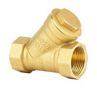 Akozon Brass 3/4" BSP Female Thread Y Shaped Ball Valve Connector for Water Oil Separation