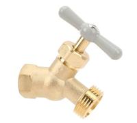 Akozon Brass Hose Bibb with G1/2in DN15 Female and G3/4in DN20 Male Threads for Efficient Water Control - Premium Brass Water Hose Outlet Plumbing Fitting
