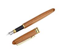 Akozon Calligraphy Art Fountain Pen, Bamboo plywood Calligraphy Pen 1pc Broad Stub Chisel-pointed Nib Writing Gothic Arabic Italic (written0.7mm)