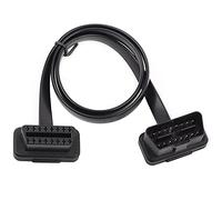 Akozon Car OBD2 Cord 16 Pin Male to Female Extension Cable Wire Low Profile OBDII Flat Ribbon Cable Diagnostic Adapter Connector(60CM) cable obd odb2 cable cable obd for cable obd for cable obd