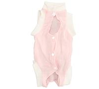 Akozon Cat Recovery Suit Post Surgery Snap Closure Breathable Gauze Cotton Bandage Suit for Wound & Licking Prevention Fits Cats (L)