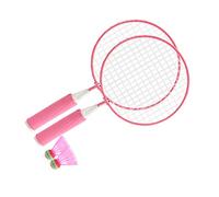 Akozon Children Badminton Racket Set with 2 Balls Large Mesh Slip Handle Lightweight Alloy Frame Soft Grip for Kids Outdoor Indoor Sports Pink (Pink)