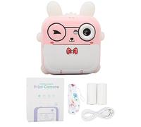 Akozon Children Cute Camera, Print Camera 24MP Multi Zoom Cartoon Smart Camera Kids Instant Camera Thermal Print Digital Mini Camera (Pink)