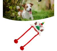 Akozon Chinese Pet Hat Plush Soft Warm Dog Cat Costume For Christmas New Year Halloween Parties Secure Fit Festive Red (L)