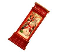 Akozon Christmas Snow Globe Lantern Telephone Booth - Luminous Decorative Ornament for Home Bar KTV (Snowman)