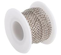 Akozon Colorful Rhinestone Chain, 10 Yards/Roll - Gold Base Rose Gold, Silver Base White, Pink, Gold Base White Rhinestone Craft Supply for DIY Jewelry, Decorations & More (#2)