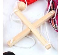 Akozon Colorful Wooden Pull String Puppet Clown Marionette - Fun Handcrafted Toy for Kids, Safe Early Development Activity Doll (Red)