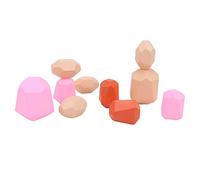 Akozon Colorful Wooden Stone Stacking Game - Educational Building Block Toy for Children, Enhances Motor Skills & Creativity (Combination Four)