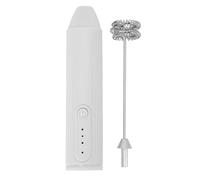 Akozon Cordless Rechargeable Milk Frother - Handheld Drink Mixer for Whipping Coffee, Milkshakes, and More (White)