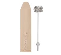 Akozon Cordless Rechargeable Milk Frother - Handheld Drink Mixer for Whipping Coffee, Milkshakes, and More (Apricot Color)