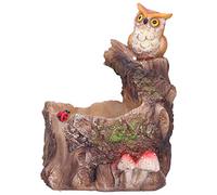 Akozon Creative Succulent Plant Pot - Realistic Driftwood Design with Squirrel Chasing & Eagle on Tree Top - Unique Miniature Landscape for Home, Garden, or Office Decor (#2)