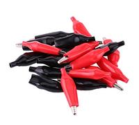Akozon Crocodile Clips 20pcs 35MM Metal Alligator Clip Crocodile Electrical Clamp for Testing Probe Meter Black&Red