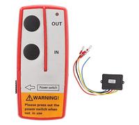 Akozon DC12V/24V 75fts Wireless Winch Remote Control Kit Universal Wireless Winch Remote Control Switch Electric Winch Controller with 434MHZ Receiver for ATV(Red)