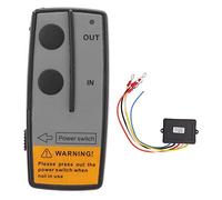Akozon DC12V/24V 75fts Wireless Winch Remote Control Kit Universal Wireless Winch Remote Control Switch Electric Winch Controller with 434MHZ Receiver for ATV(Black)