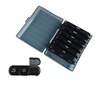 Akozon Detachable 3 Times A Day - 3 Times A Day 7 21 Grid Portable Travel Container Black - Health & Household/Health Care/Over The Counter Medication/Medication Aids/Organizers (Black Circle)