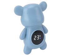 Akozon Digital Baby Bath Thermometer - Cute Bear Shape Water & Room Temperature Display - Safe & Portable Infant Bath Toy (Blue)