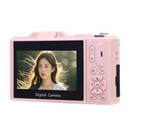 Akozon Digital Camera 5K 75MP 3 Inch Flip Screen 18X Zoom Digital Selfie Camera with LED Light and 32GB Memory Card Applicable for Photography Enthusiasts