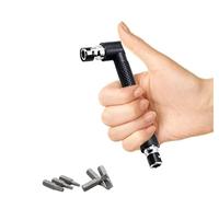 Akozon Double End Wrench, Wrench with Replaceable Screwdriver Bits Right Angled Screwdriver L-Type Wrench with 10 batches (Yellow Storage Bar)