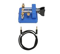 Akozon Double Paddle Automatic Morse Code Key - Shortwave CW Telegraph Key for Camping and Indoor Use (Dark Blue)