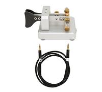 Akozon Double Paddle Automatic Morse Code Key - Shortwave CW Telegraph Key for Camping and Indoor Use (Silver)