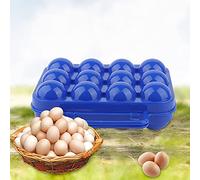 Akozon DoublESided Egg Holder Storage Box with Handle for 12 Eggs - and Dust Proof Container in Blue (Blue)