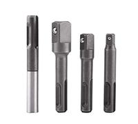 Akozon Drill Bit Holder Extension Connector, SDS Plus Shank to 1/4" Hex Socket Adaptor and 1/4"3/8"1/2" Square Drill Bit Extension Connector