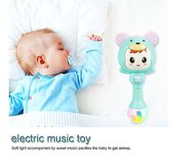 Akozon E Onal Baby Electronic Music Rattle - Cute Cartoon Infant Shaking Hand Bells - Soft Lights & Sweet Sounds for Baby's Development (Green)