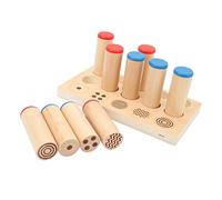 Akozon Educational Wooden Sound Cylinders Toy - Sensory Integration Training with 5 Different Patterns for Kids' Brain Development