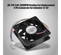 Akozon Efficient DC 12V 5.0A 7500RPM 4-Pin Cooling Fan for Antminer S7 and S9 - Fast Cooling Solution for Crypto Mining Hardware