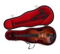 Akozon Elegant Wooden Miniature Violin Model & Mini Musical Instrument Ornament with Stylish Box