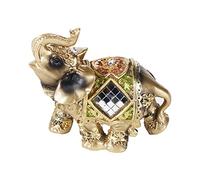 Akozon Elephant Statue Lucky Feng Shui Green Elephant Statue Sculpture Wealth Figurine Gift for Home Shop Decoration(S)