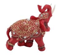 Akozon Elephant Wealth Lucky Statue, Red Feng Shui Elephant Figurine, Home Decor, Lucky Elephant Entryway Decoration, House Warming Present, TV Cabinet Decor (Medium Size)