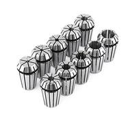 Akozon ER20 High Precision 10pcs Spring Steel Collet Set, CNC Milling Lathe Tool for Work Holding Engraving Machine