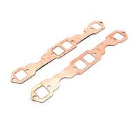 Akozon Exhaust Gaskets Square Port Copper Plating Reusable 2pcs | Leakproof Header Seal, Clad O-Ring Design, Fits 283 327 350 383 400, No Sealant Needed
