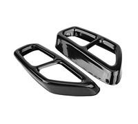 Akozon Exhaust Pipe Cover, 2Pcs Stainless Steel Glossy Black Car Car Exhaust Tips, Exhaust Tailpipe Trim Professional Car Tail Tip Pipe Trim For 5 Series G30 2017-2018