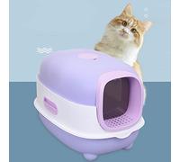 Akozon Extra Large Enclosed Cat Litter Box - Splash Proof Design for Odor Control, Hooded Cat Toilet with Large Entrance, Eco-Friendly PP Material, Ideal for Up to 22lbs