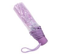Akozon Fashionable Transparent Folding C Act Umbrella for a Rainy Day - (Light Purple)