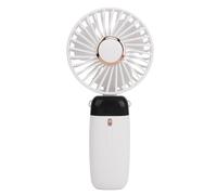 Akozon Foldable Handheld Fan Ultra Quiet 5 Speed USB Rechargeable Portable Mini Desk Fan with Lanyard Base for Office, Outdoor, and Travel (White)
