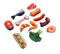Akozon Food Shape Pet Ornaments Lifelike Vegetable Meat Bite Resnt Squeaky Soft Plush Dog Chew Ornaments for Small Medium Dogs