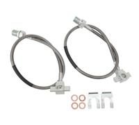 Akozon Front Stainless Steel Brake Line 2 Piece 4-6in Lift Kits | Brake Hose, Stainless Material, Off Road Protection, Simple Installation, C10 K10, 1971-1987, 4WD Fitment