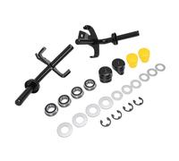 Akozon Front Wheel Bushing to Bearing Conversion Kit High Strength Steel Steering Spindle Kit with Axle for L110 L111 Lawn Tractors Yellow Hub Cap Black Cover 1 3/8 Inches Rim 3/4