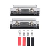 Akozon Fuse Holders 200A 48V Copper 2-Piece Set | Pc Copper, Housing, Transparent Cover, Car Truck RV Boat Use, Car Fuses 48V Circuits