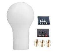 Akozon Gear Shift Knob,5 Speed Auto Manual Gear Shift Knob Shifter for Lancer V3/EVO (White) pomo Rally